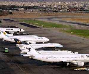 توقف ۹۰ درصد هواپیماها در پارکینگ فرودگاه‌ها