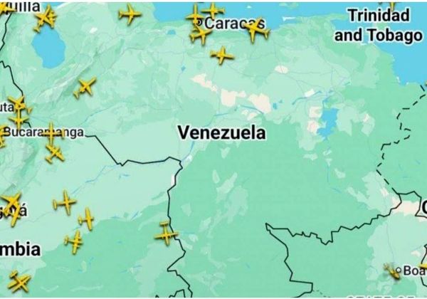 پس از اعلام ترامپ،تقریبا همه هواپیماهای تجاری از آسمان ونزوئلا ناپدید شدند