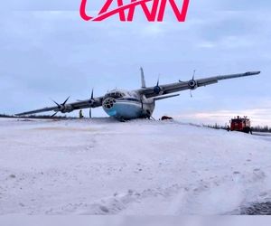 لحظه خروج هواپیمای باری از باند در روسیه