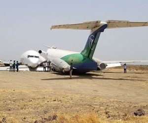 حادثه آفرینی بوئینگ شرکت هواپیمایی Safe Air در سودان جنوبی+تصاویر 
