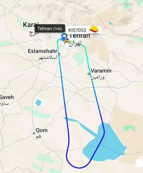 بازگشت فوکر ۱۰۰ "کیش‌ایر" به مهرآباد به دلیل نقص فنی