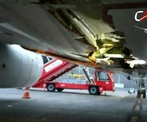 فرود بی خطر هواپیمای هندی پس از برخورد به انتهای باند 