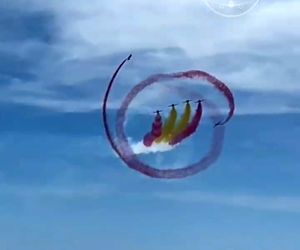  هنرنمایی خلبانان اسپانیایی در اجرای نمایش هوایی