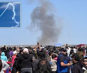 لحظه آتش گرفتن هواپیما در یک نمایش هوایی در تگزاس +فیلم