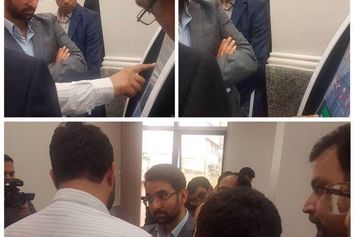 بازدید مهندس آذری جهرمی وزیر ارتباطات و فناوری اطلاعات از کیوسک سلف چکین فرانگر در مرکز رشد دانشگاه امیرکبیر 