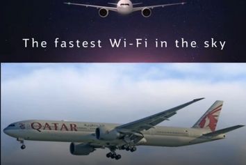 چالش ساخت تبلیغ در آسمان با اینترنت استارلینک در هواپیماهای قطر ایرویز