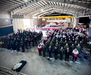 پیکر خلبان شهید بالگرد امدادی سانحه دیده هلال احمر تشییع شد