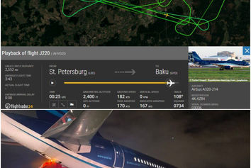 بازگشت اضطراری ایرباس A۳۲۰ آذربایجان به سن‌پترزبورگ