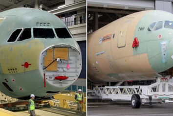 ورود بخش‌های اولیه بدنه هواپیمای باربری A350F به خط مونتاژ نهایی ایرباس در تولوز