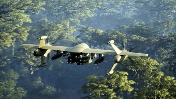 پهپاد عجیبی که مثل بالگرد بلند می‌شود و مثل جت حمله می‌کند