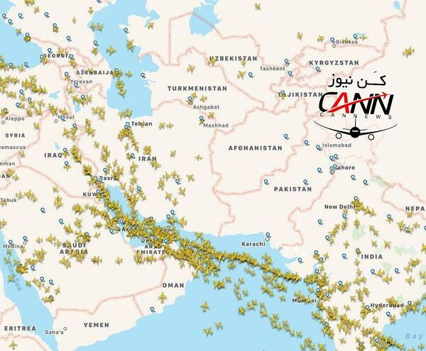 ۱۰۰ پرواز جدید عبوری از فضای ایران