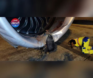 برخورد ایرباس با موتور سیکلت 