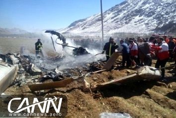 بالگرد اورژانس 115 بر اثر برخورد با کابل های برق فشار قوی سقوط کرد