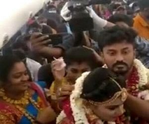 جشن عروسی در هواپیما برای فرار از محدودیت‌های کرونایی! 