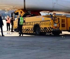 حادثه آفرینی خودروی خدمات فرودگاهی در مسکو