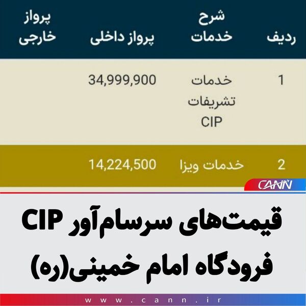 قیمت‌های سرسام‌آور CIP فرودگاه امام خمینی(ره)