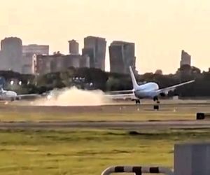 فرود خطرناک هواپیمای مسافربری در فرودگاه بوینس آیرس +فیلم