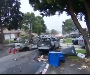 سقوط هواپیما در منطقه مسکونی کالیفرنیا 


