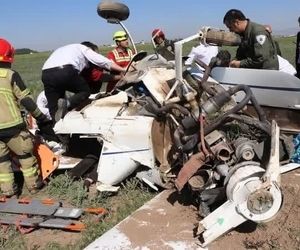 یک هواپیمای آموزشی در قزوین سقوط کرد