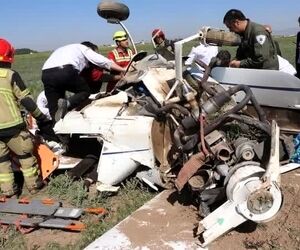 یک هواپیمای آموزشی در قزوین سقوط کرد