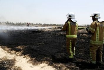 آتش سوزی علفزار اراضی شمالی شهر فرودگاهی امام خمینی(ره) مهار شد