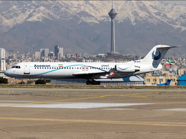 ترکیدگی لاستیک فوکر ۱۰۰ آسمان در فرودگاه مشهد