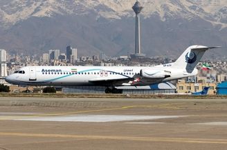 ترکیدگی لاستیک فوکر ۱۰۰ آسمان در فرودگاه مشهد