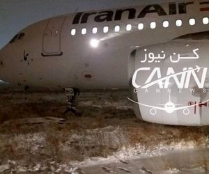 خروج هواپیمای ایرباس 319 پرواز تهران کرمانشاه از باند