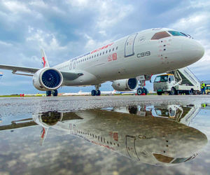 نخستین پرواز آزمایشی هواپیمای مسافربری پهن پیکر «C919» چین در سنگاپور