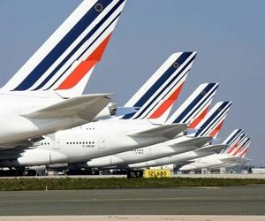 هواپیماهای پارک شده شرکت هواپیمایی حامل پرچم فرانسه