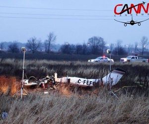 تصاویر مربوط به برخورد دو هواپیما در آسمان اوتاواى کانادا