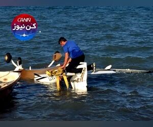 تصاویری از عملیات بیرون کشیدن هواپیمای سانحه دیده در نوشهر از آب