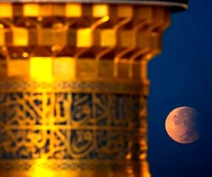 ماه گرفتگی در حرم امیرالمومنین(ع) +تصاویر 
